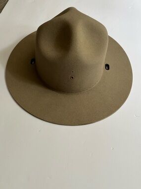 Vintage Stratton USA Self Form USNPS National Park Ranger Hat 7 1/8 Tan Felt